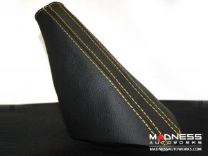 FIAT 500 eBrake Boot - Black Italy - Black Leather w/ Yellow Stitching